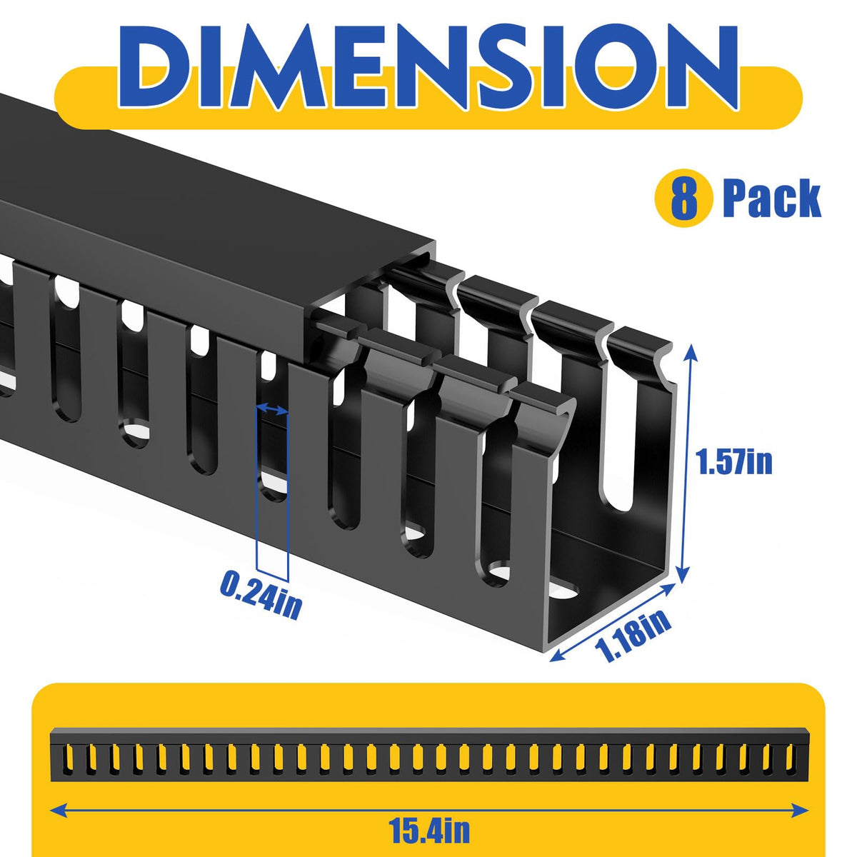 REFLYING eight-section cable raceway kit supports 15.4in channels under desks.