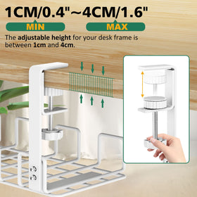 REFLYING five-port cord organizers expand cable storage under the desk.