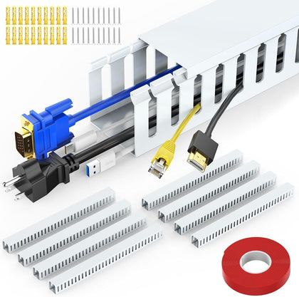 REFLYING front view of assembled cable raceway showing tidy run and clean finish