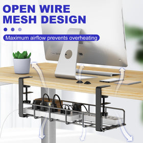 REFLYING large-capacity tray holds power strips and cables