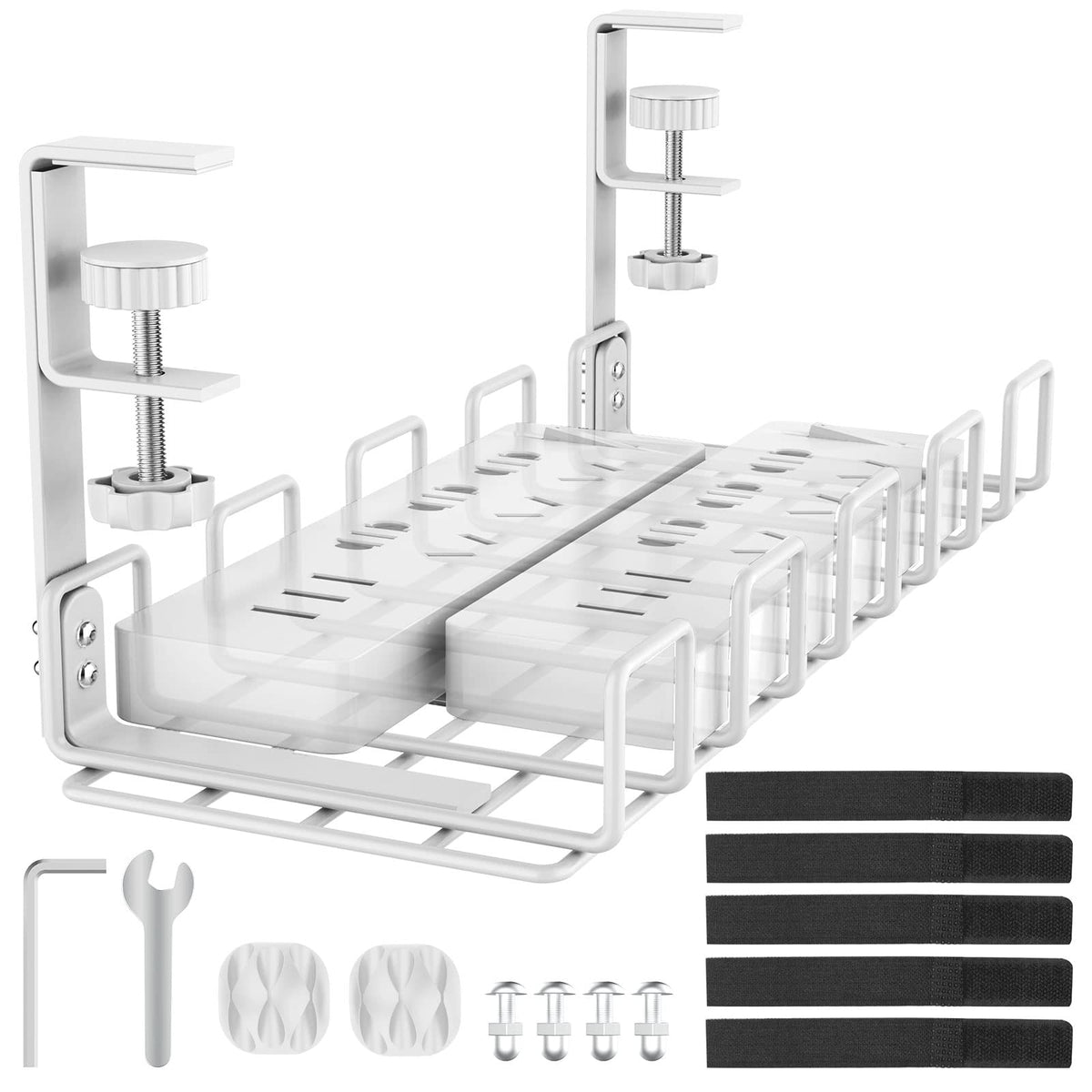 REFLYING under-desk cable tray with no-drill setup keeps cables tidy and accessible.