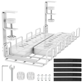 REFLYING under-desk cable tray with no-drill setup keeps cables tidy and accessible.