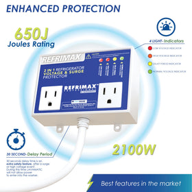 Refrimax side profile with 2.23 ft cable visible for flexible placement