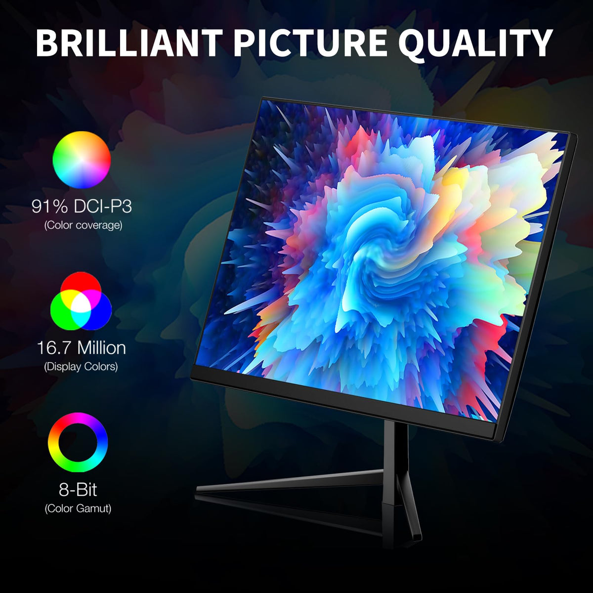 ReHisk 24-inch monitor front view highlighting 180Hz refresh rate for smooth action