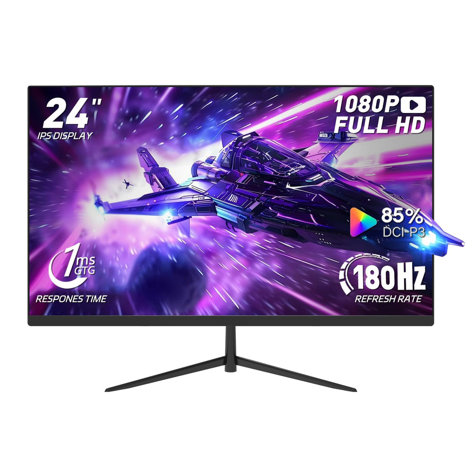 ReHisk 24-inch gaming monitor front view with borderless design for immersive visuals