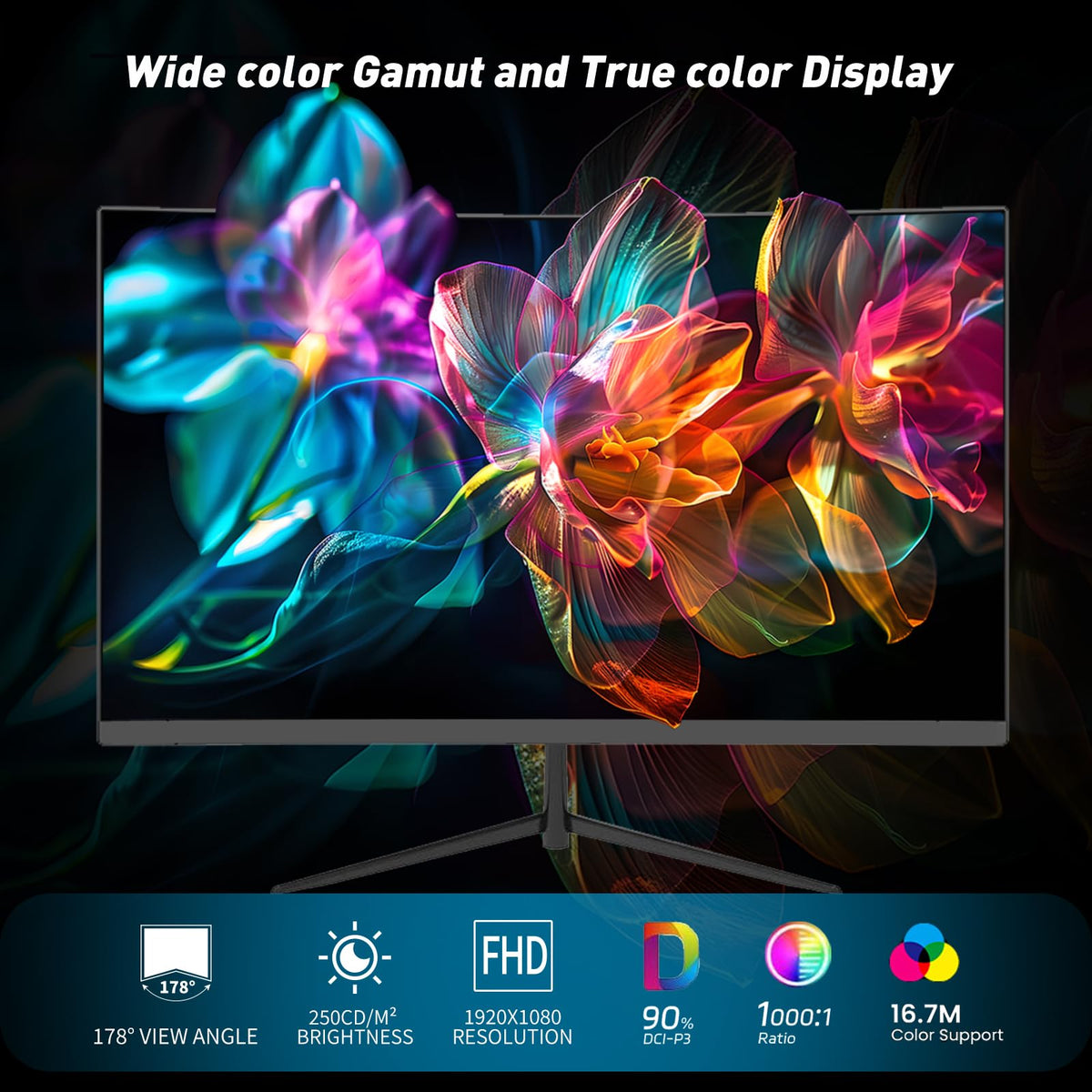 ReHisk 24-inch curved monitor 100Hz refresh supports smooth gameplay.