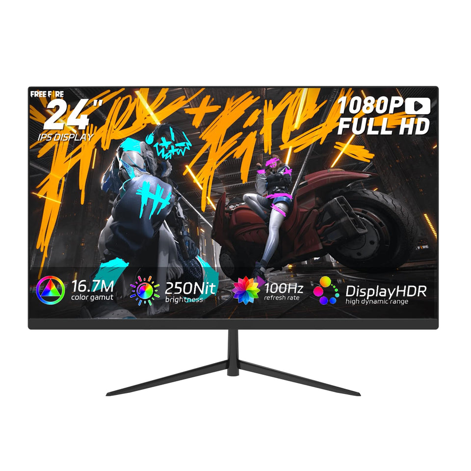 ReHisk 24-inch FHD gaming monitor front view with vivid color clarity for immersive gameplay