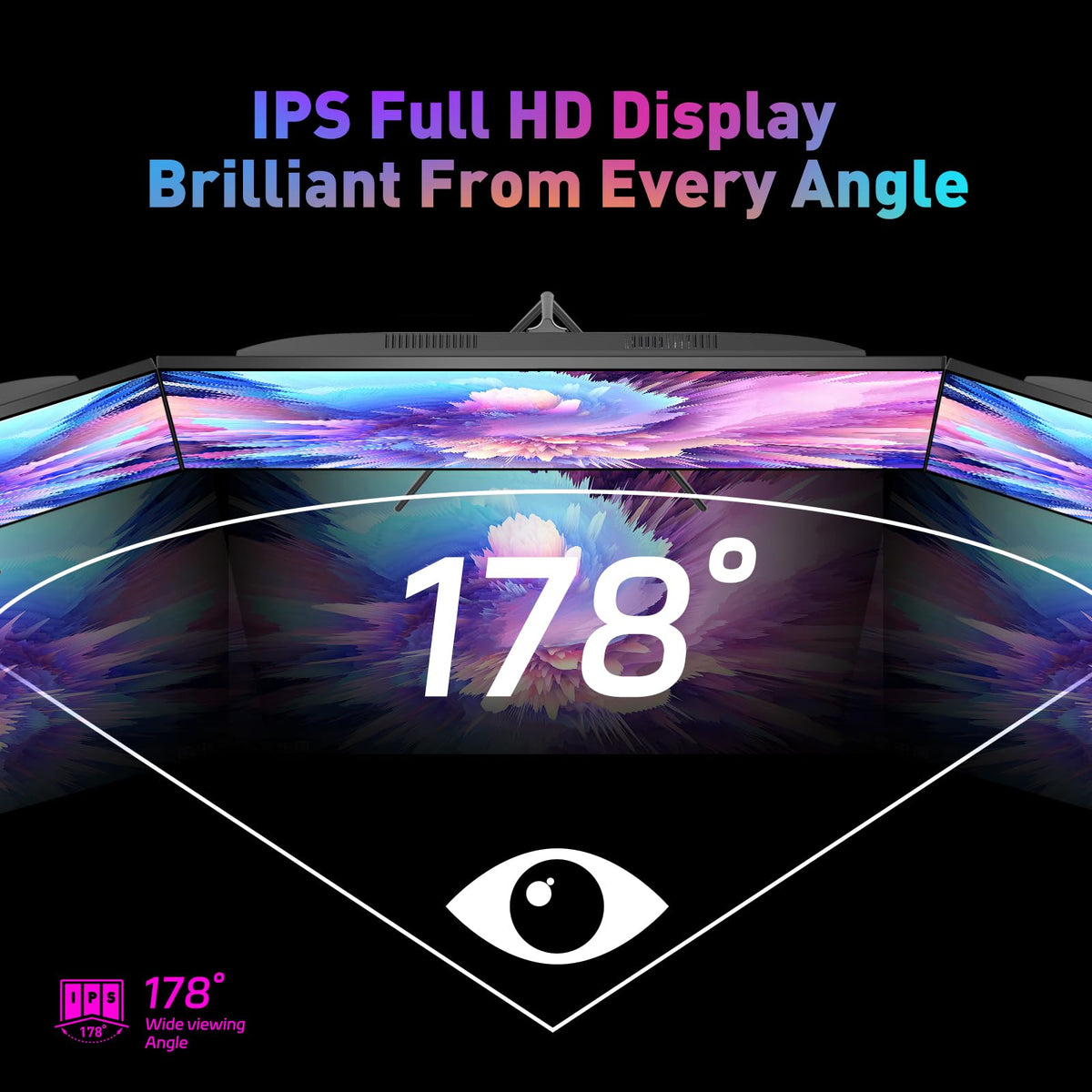 ReHisk monitor 178-degree viewing angle maintains color across seats