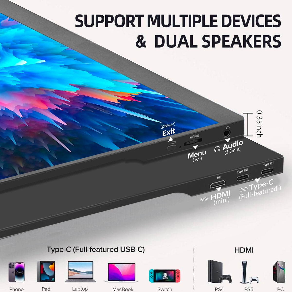 ReHisk connected to console in living room, portable gaming display benefit