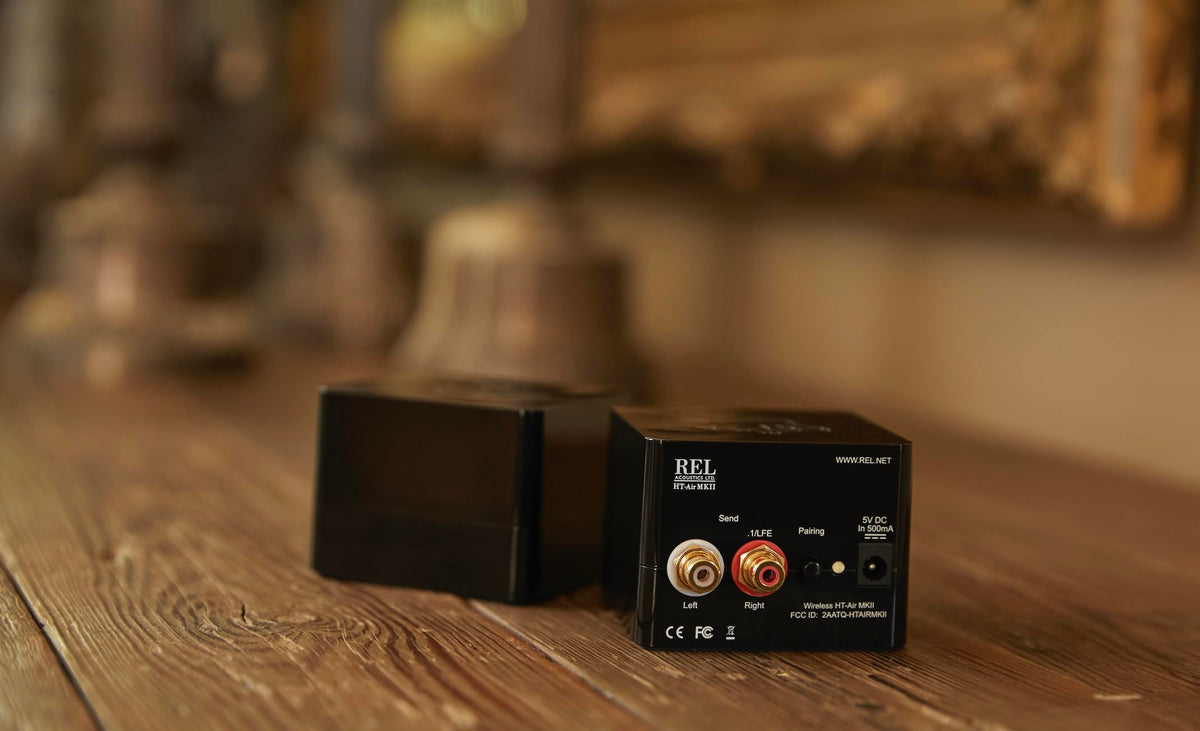 REL Acoustics HT-Air MKII inputs include L-R stereo and .1/LFE for versatile setups.