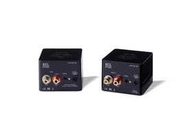 REL Acoustics HT-Air MKII receiver connected to a subwoofer for a clean, cable-free setup.