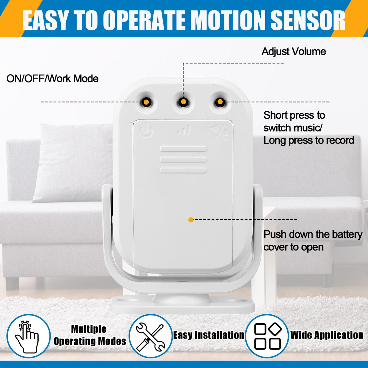 Relaxweex 26ft motion detection range attracts attention without noise.