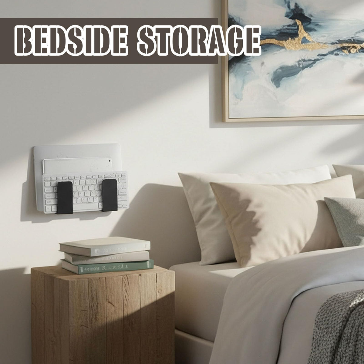 Relaxweex cable management and bedside organization near a desk or bed