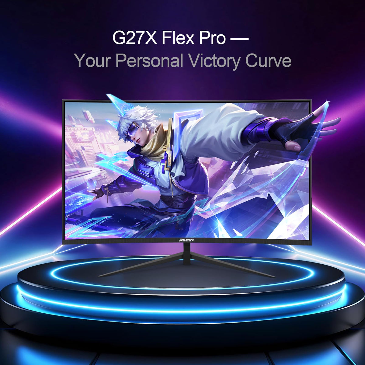 Reletech G27X in a desktop gaming setup showing smooth high-FPS benefit