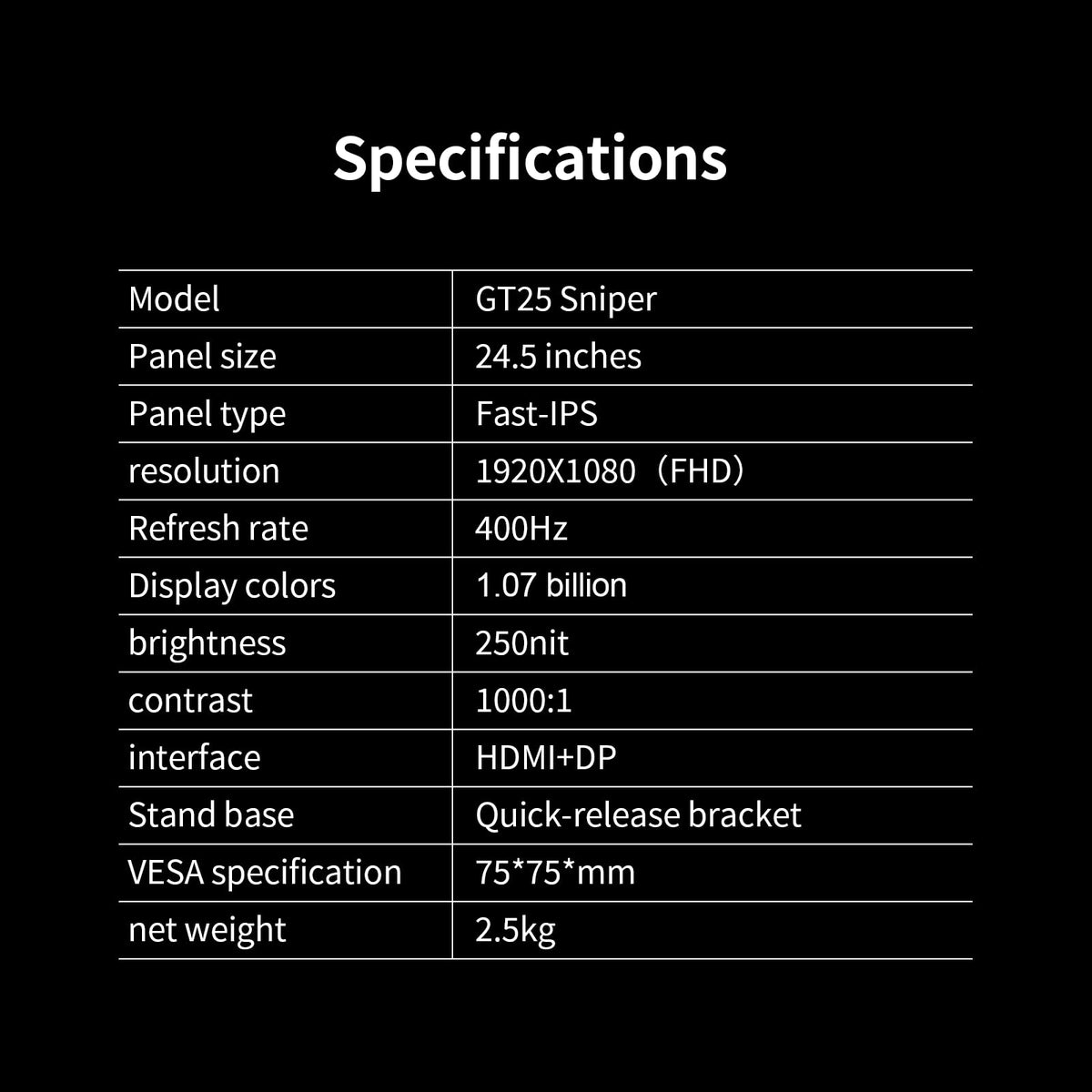 Reletech GT25 Sniper 100% sRGB vivid color reproduction