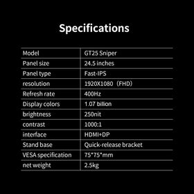 Reletech GT25 Sniper 100% sRGB vivid color reproduction