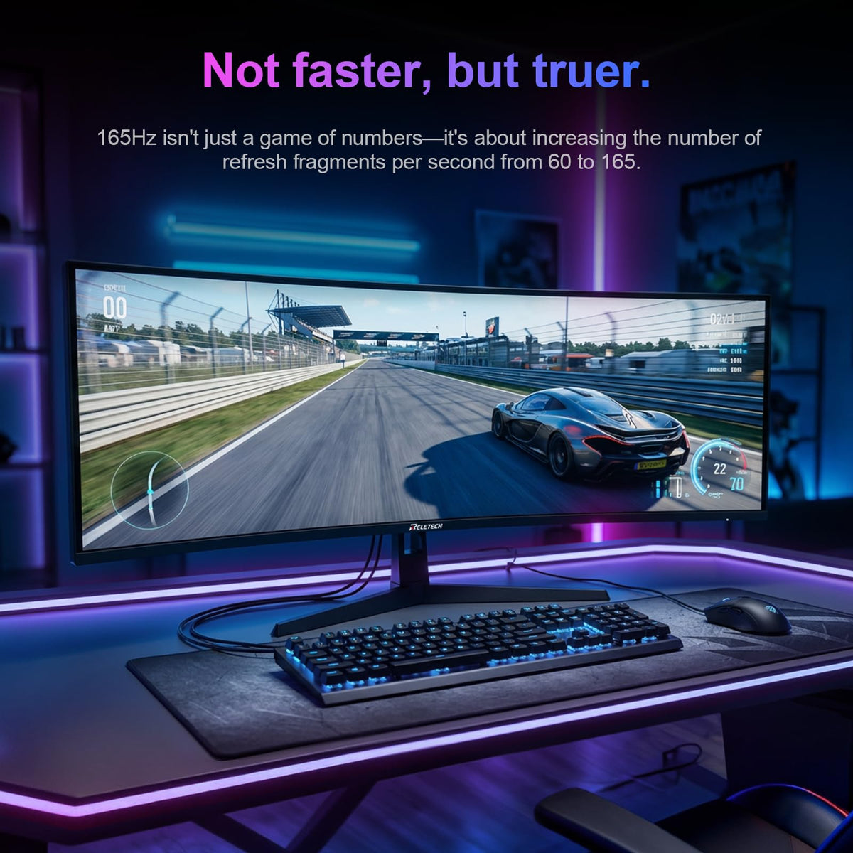 Reletech Raptor FreeSync reduces tearing for fluid gameplay.