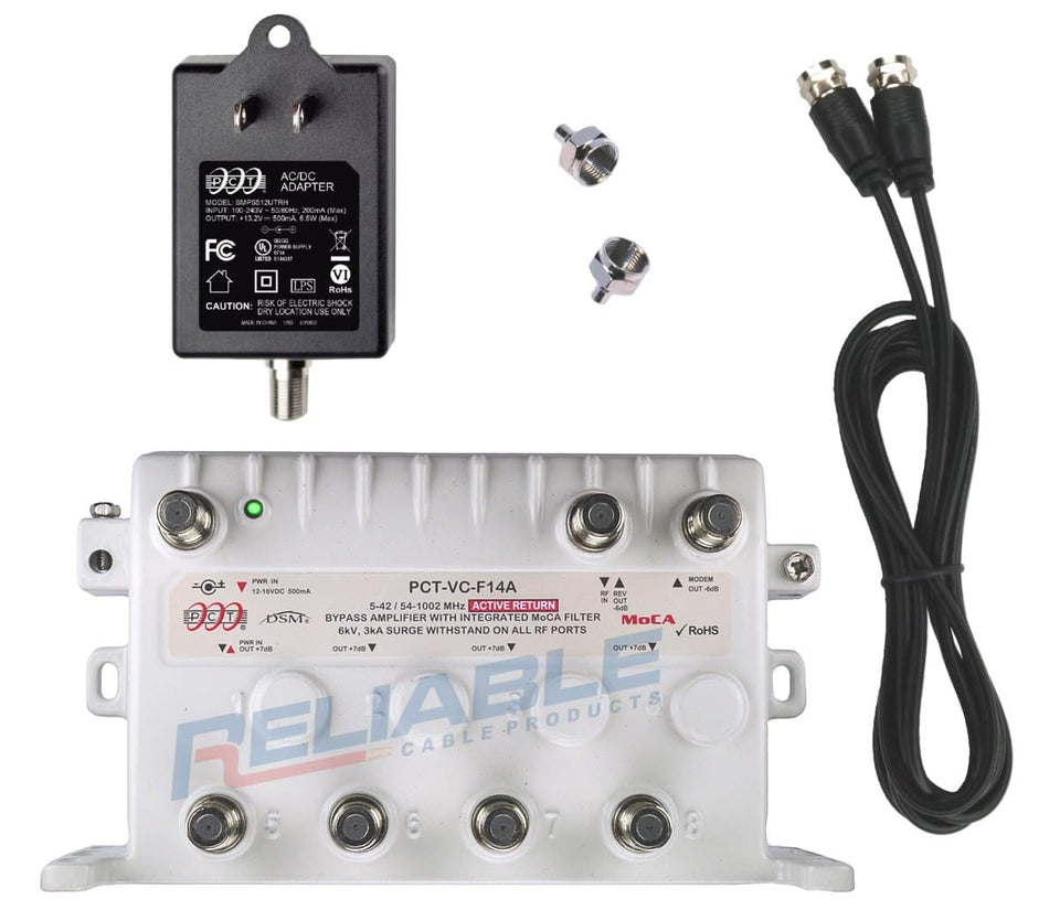 Reliable Cable front panel view showing ports and durable housing, ensures reliable multiroom distribution