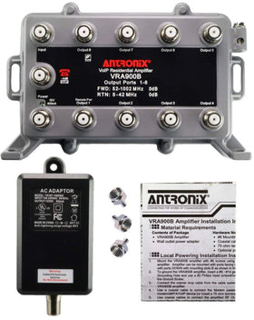Reliable Cable Products amplifier front panel showing ports and durable housing benefit