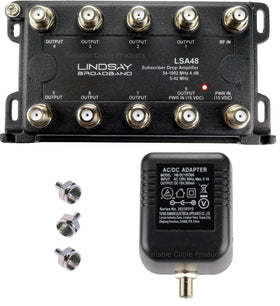 Reliable Cable Products LSA48 front view shows compact design for multi-room TV distribution.