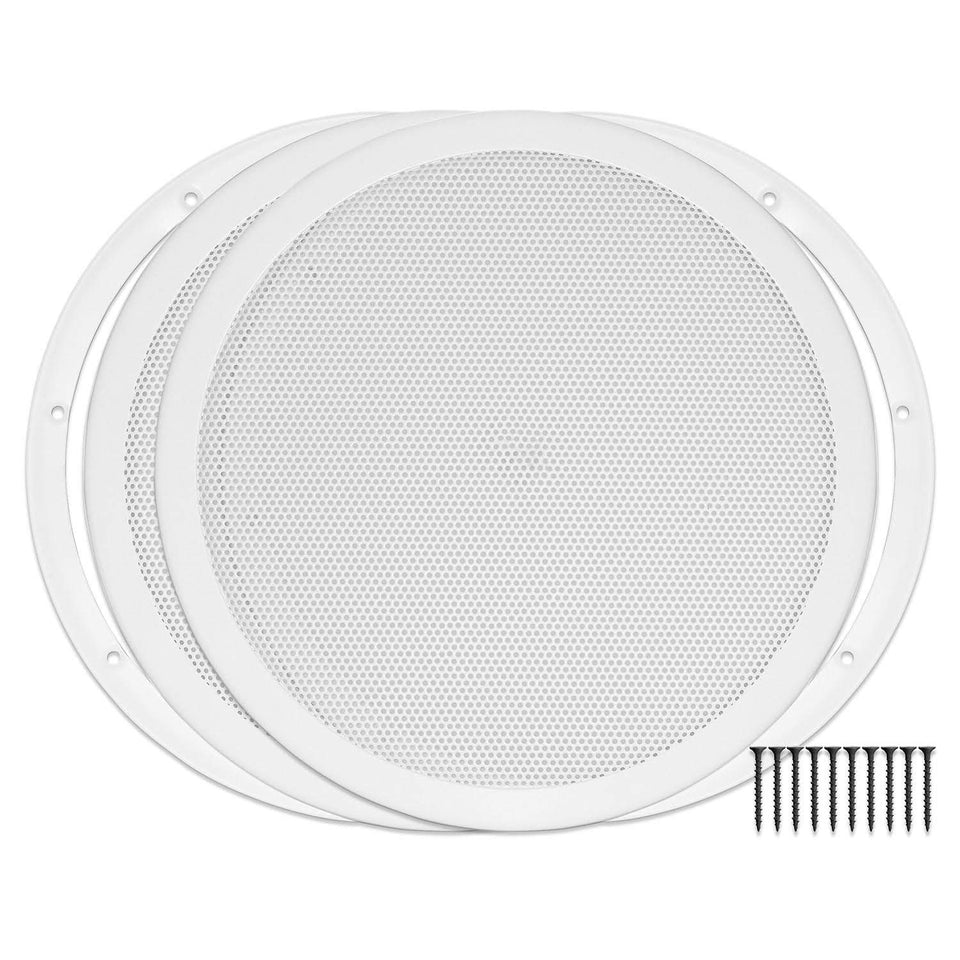 Reliable Hardware RH-4002-10-2-A white speaker covers front view safeguards holes