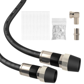 RELIAGINT 40ft RG6 outdoor cable with weatherproof boot for reliable TV and satellite signals.