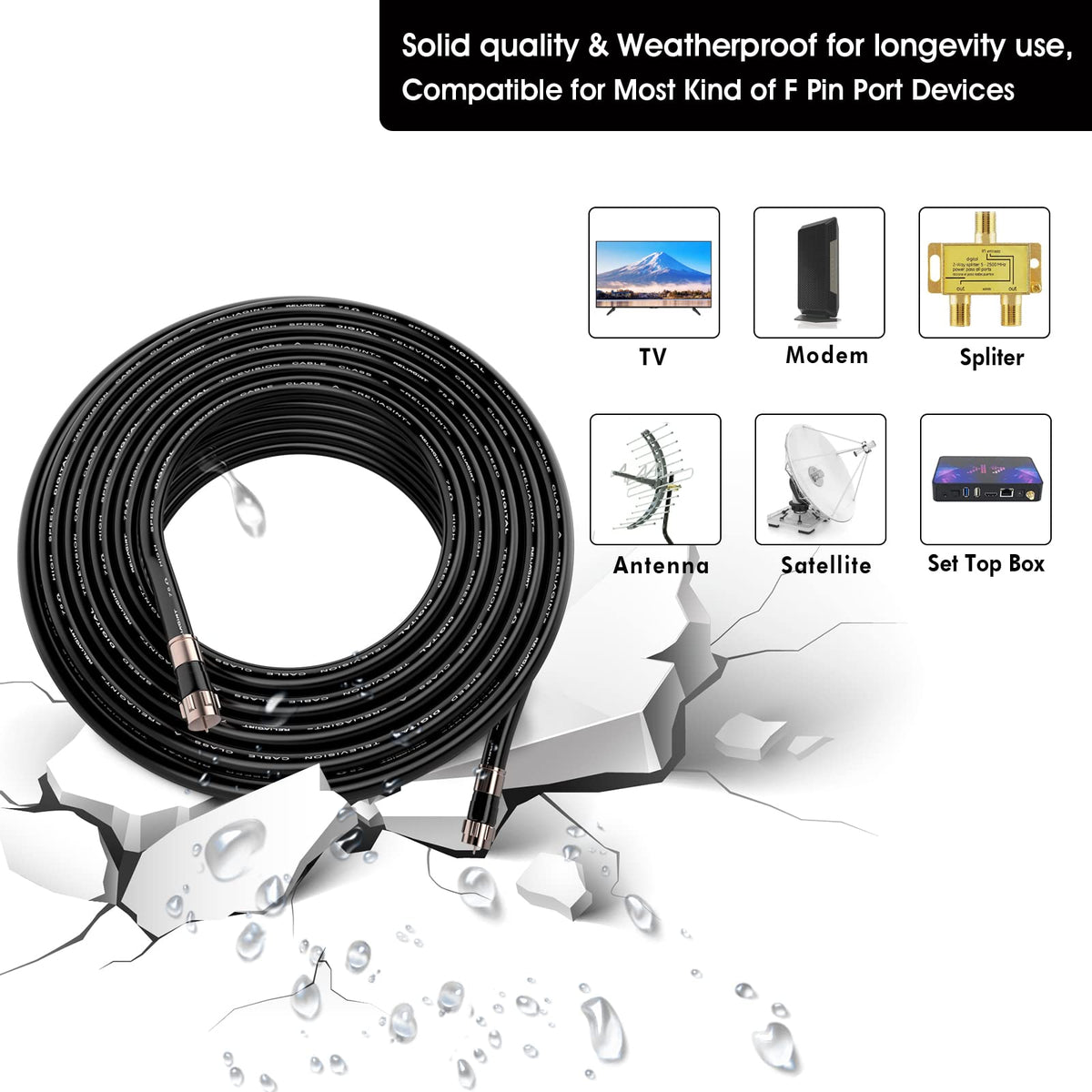 RELIAGINT F81 coupler and cable extension for seamless coax connections.