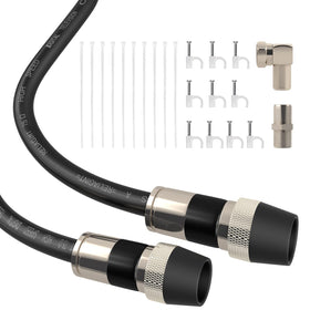 RELIAGINT front packaging showing 75ft RG6 cable and included accessories for easy setup