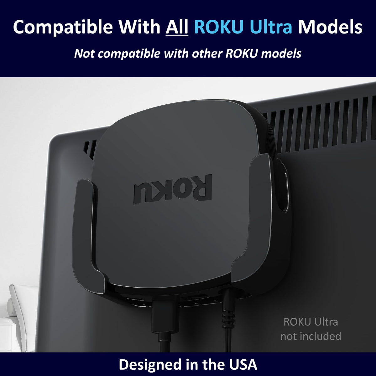ReliaMount adhesive mount enabling tool-free TV installation.