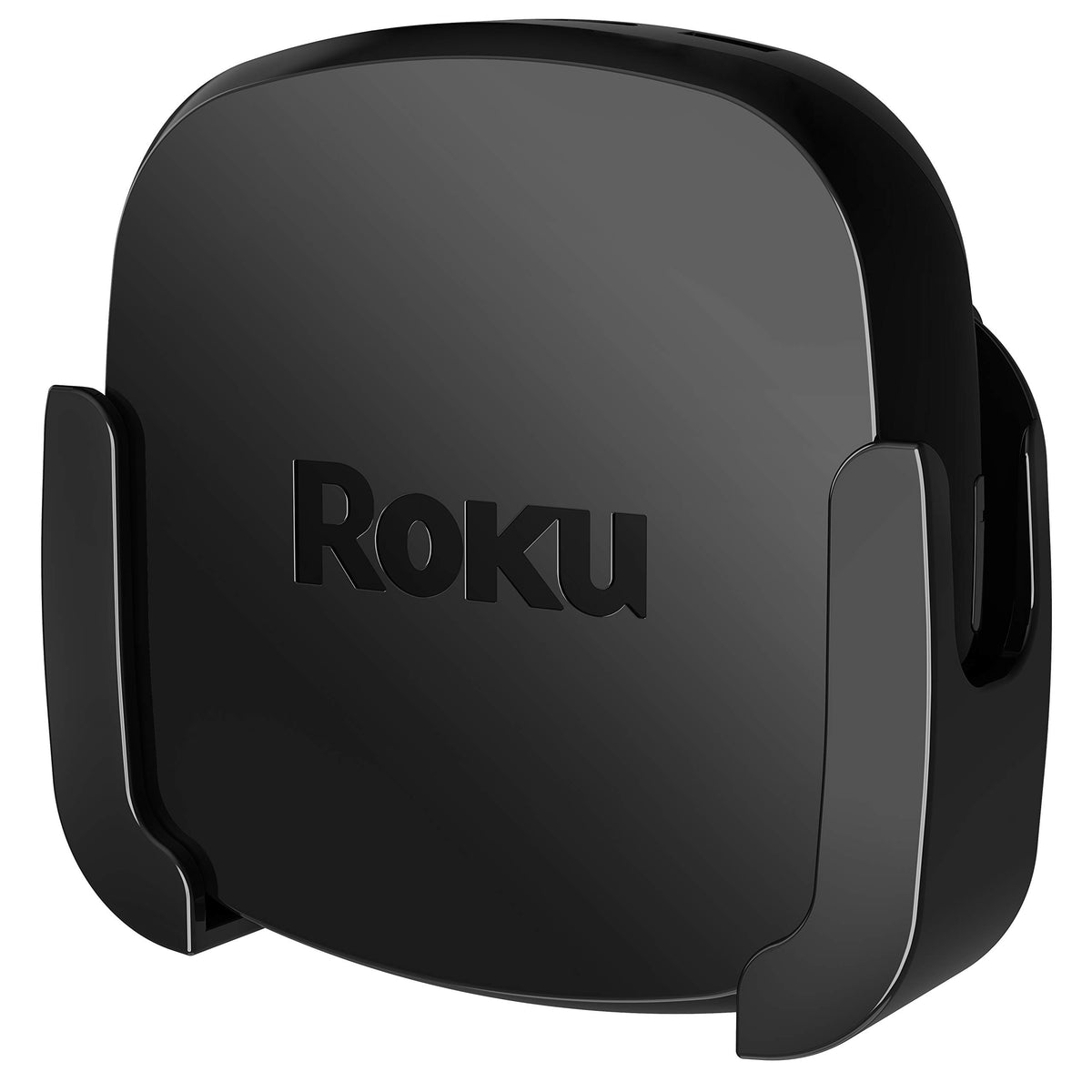 ReliaMount Roku Ultra holder attached to the back of a TV for tidy cables.