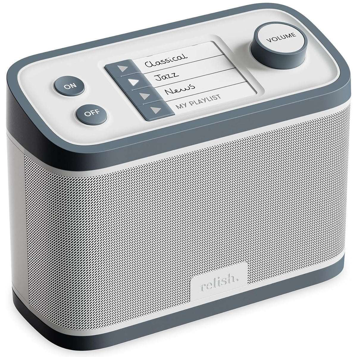 Relish large buttons front view enhances accessibility for seniors.