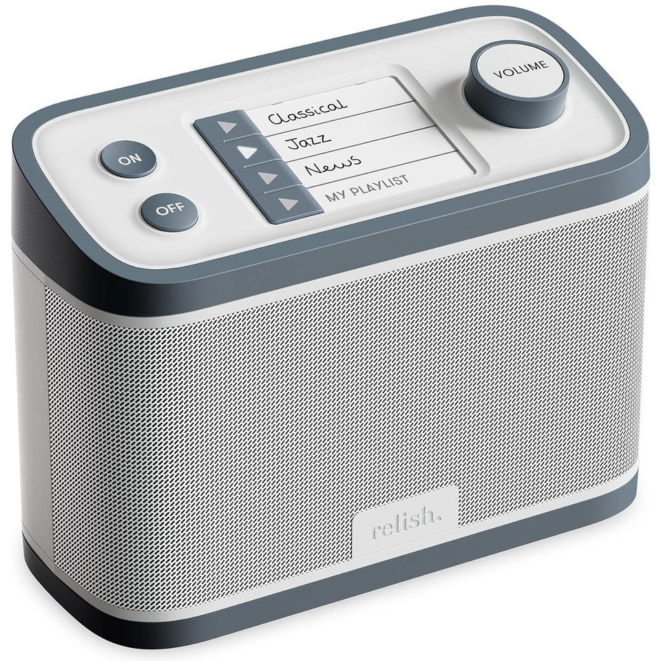 Relish large buttons front view enhances accessibility for seniors.