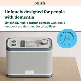 Relish USB MP3 port lets users play personal playlists easily.