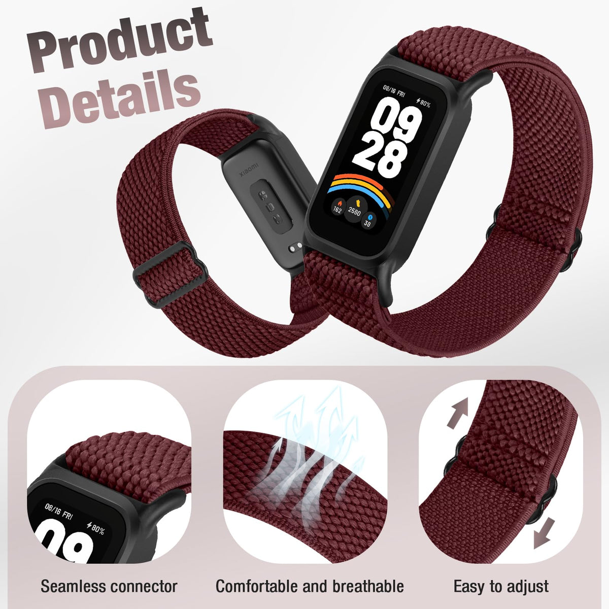 Relting elastic nylon band for Redmi Watch 3 provides soft, quick-drying wear