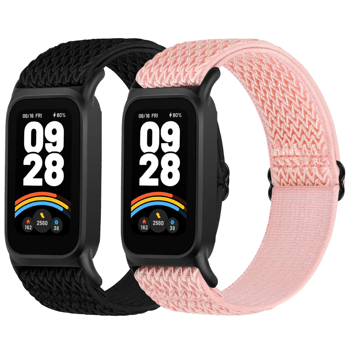 Relting front view of elastic band showing clean finish and color option for comfortable wear