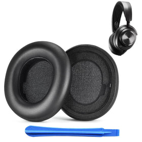renensin front view showing replacement earpads on black packaging and clear fit