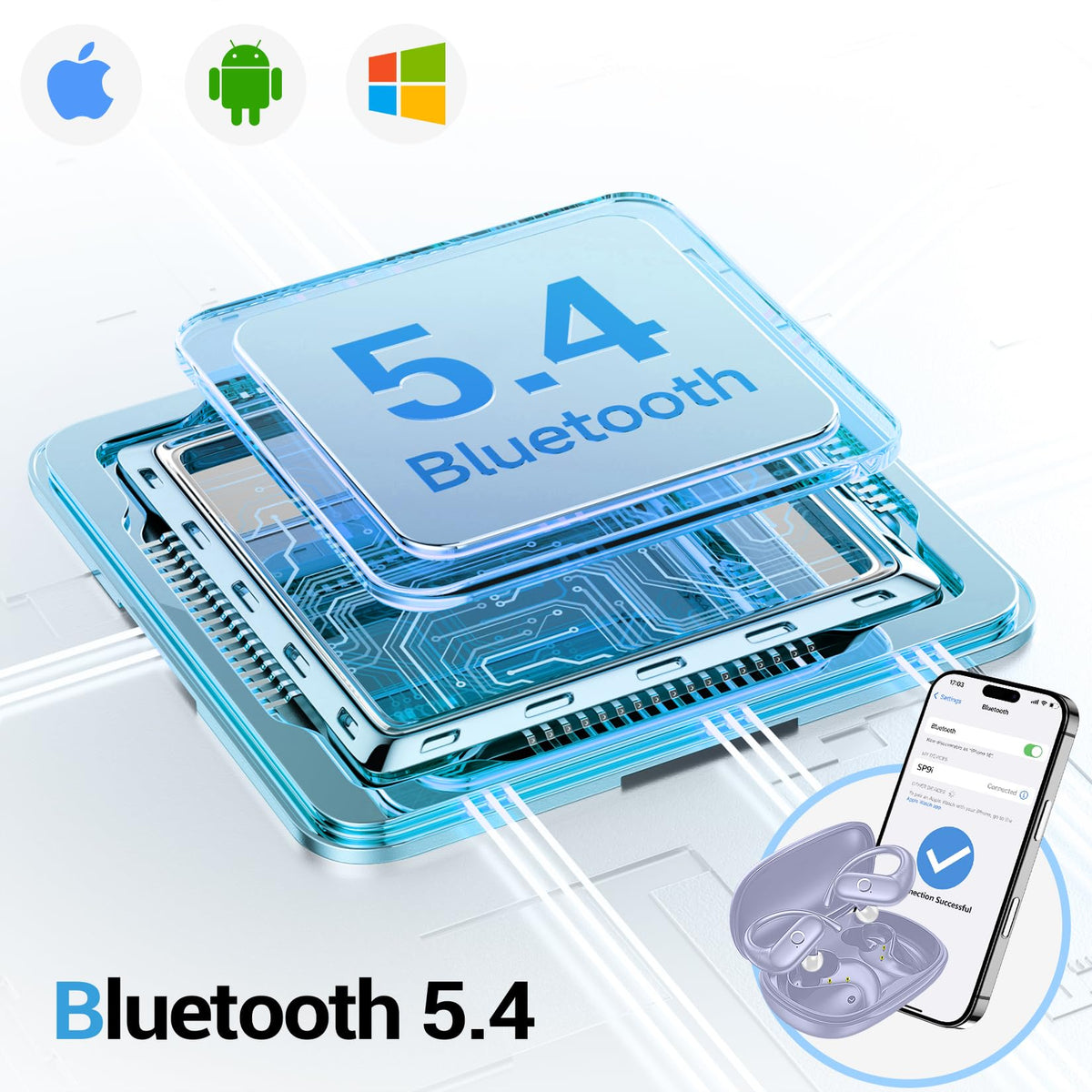Renmou crystal-clear calls mic isolates voice for clear conversations.
