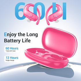 Renmou hot pink earbuds crystal-clear calls icon illustrating call clarity