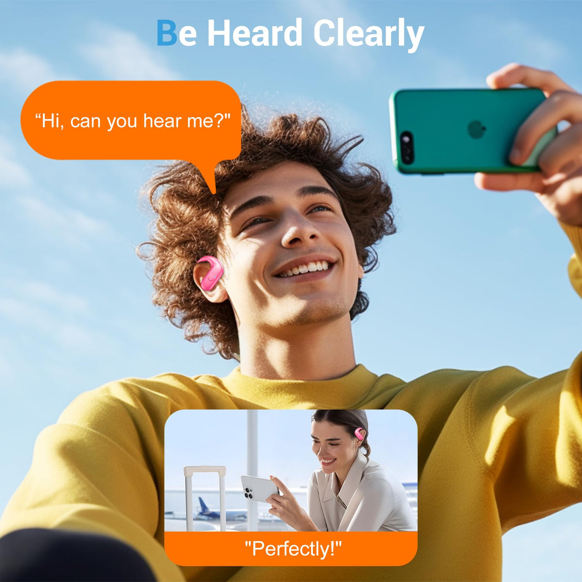 Renmou hot pink earbuds touch controls for easy music and call management