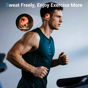 Renmou sport earphones with over-ear design and earhooks for secure runs.