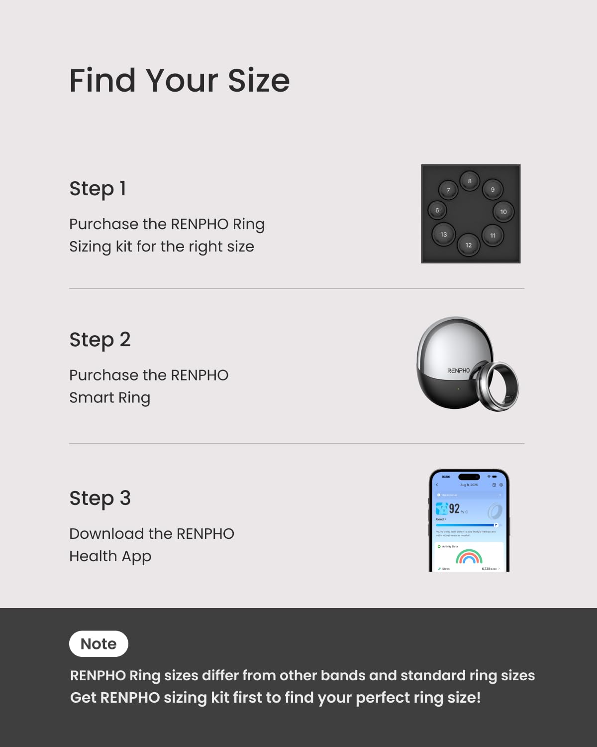 RENPHO Lynx ring worn on the wrist for sleep tracking throughout night