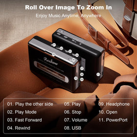 Reshow cassette tape player in use depicts nostalgic listening with modern benefits.