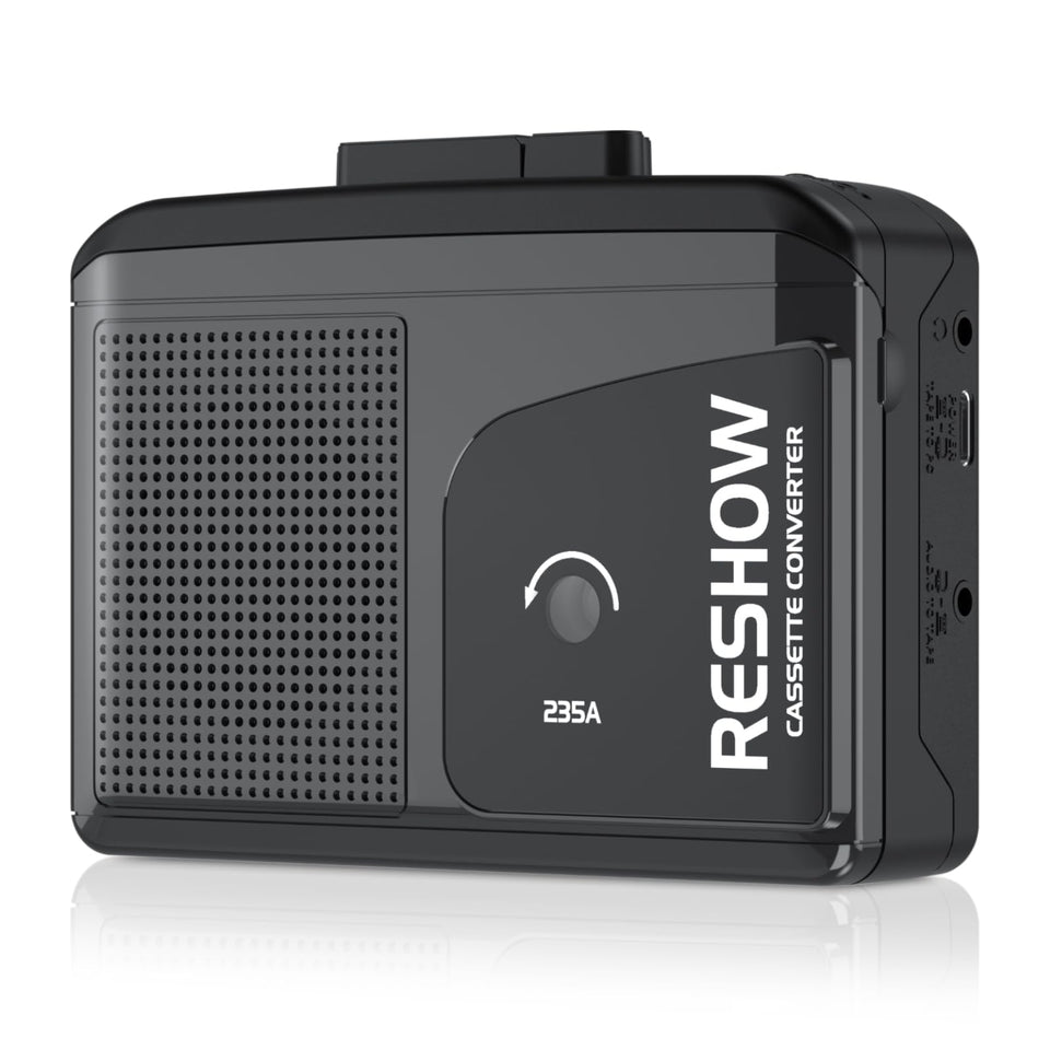 Reshow portable cassette player front view for easy listening