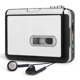 Reshow portable cassette tape player in silver, ideal for enjoying and digitizing your old tapes
