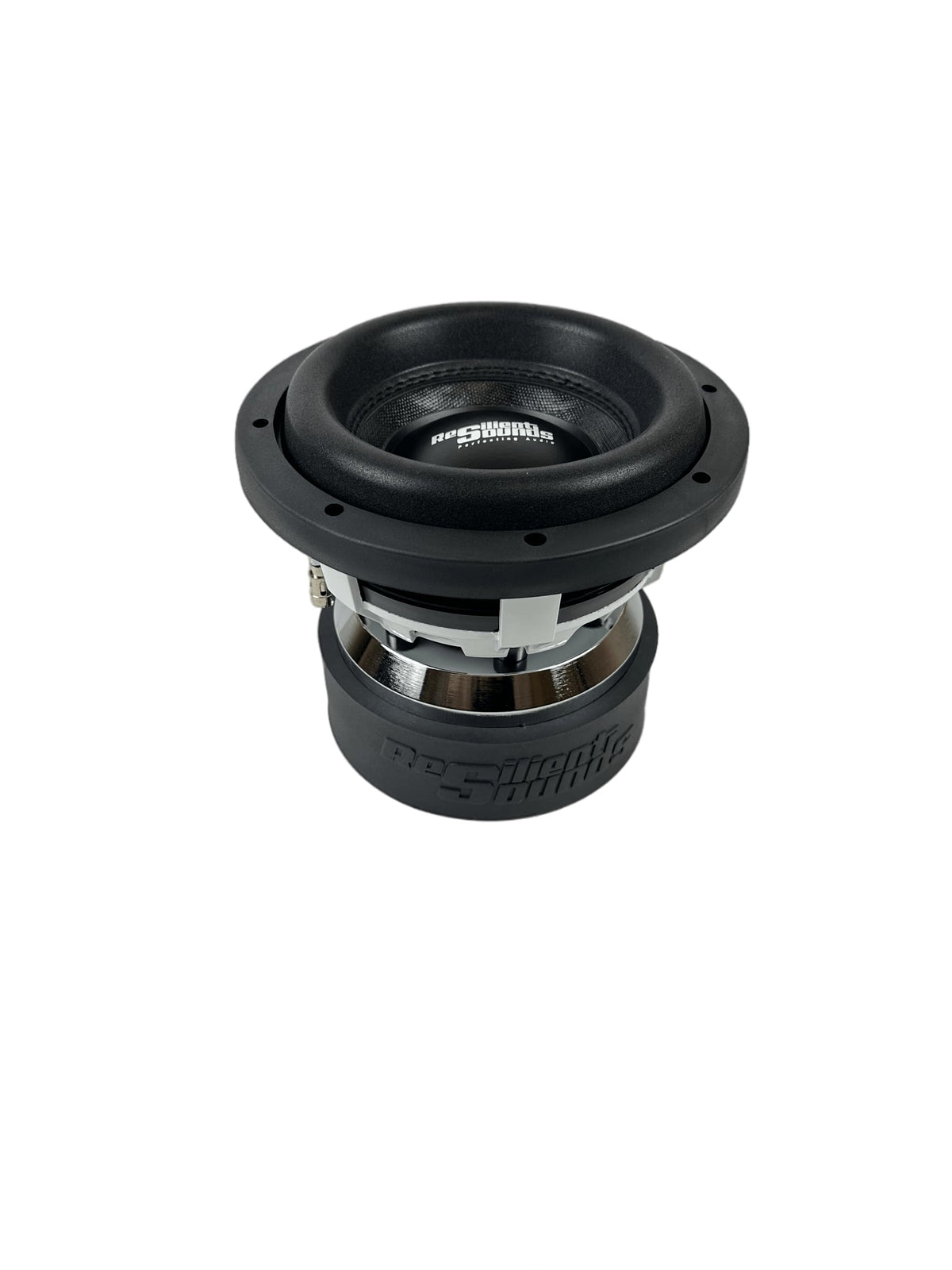 Resilient Sounds Gold 8-In Subwoofer in-car installation shows deep bass potential.