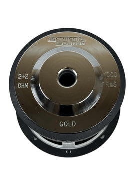 Resilient Sounds Gold 8-In Subwoofer side view highlighting robust mounting and venting.