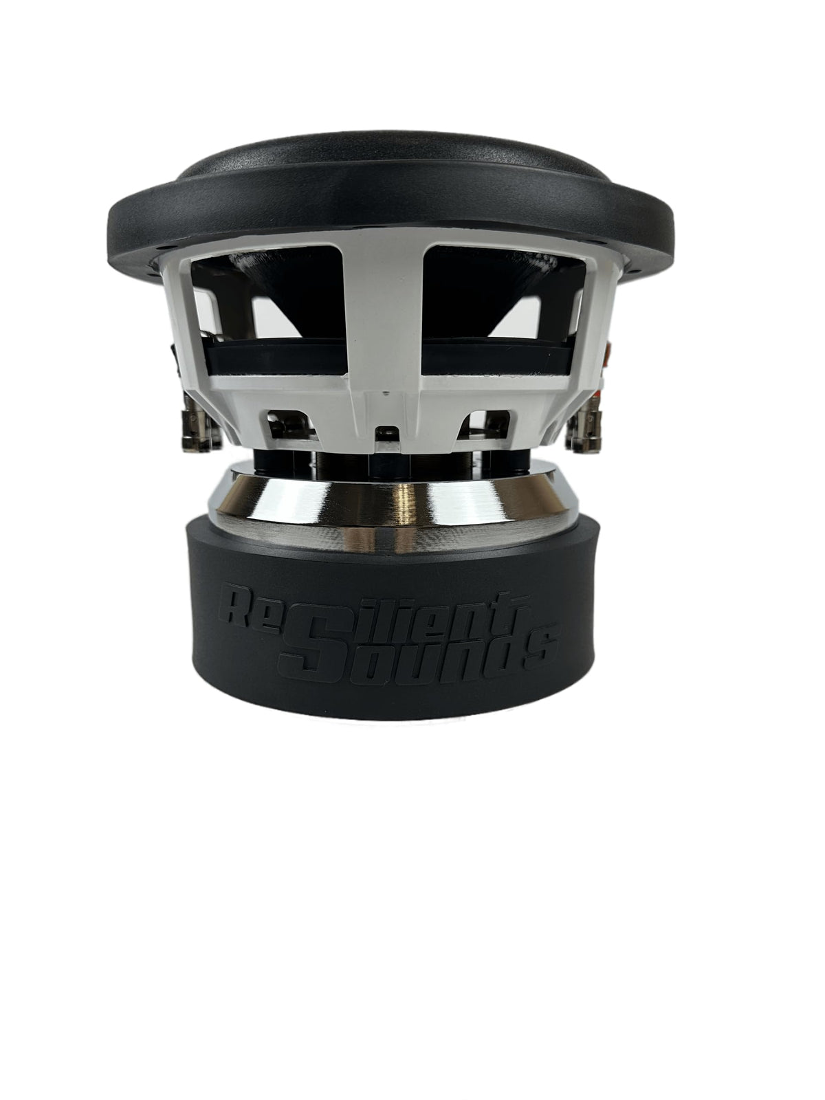 Resilient Sounds Gold 8-In Subwoofer terminal area for flexible wiring.