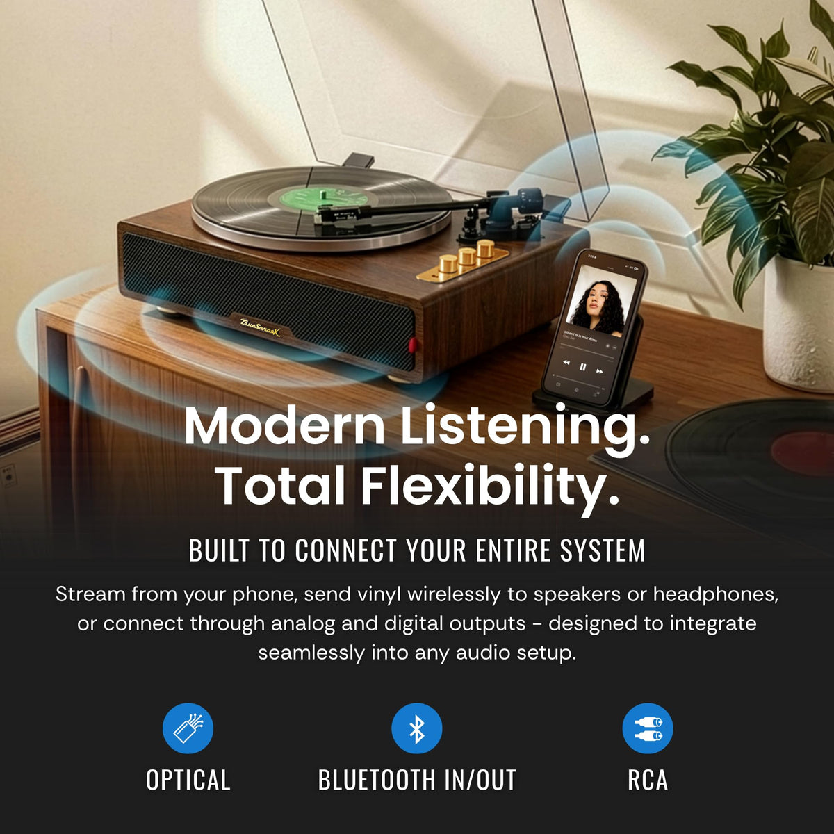 RESONANCE AUDIO WORKS vibration-dampening iron platter minimizes resonance for cleaner playback