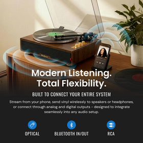 RESONANCE AUDIO WORKS vibration-dampening iron platter minimizes resonance for cleaner playback