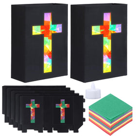 Resurhang cross lantern kit packaging prepared for bulk church crafts